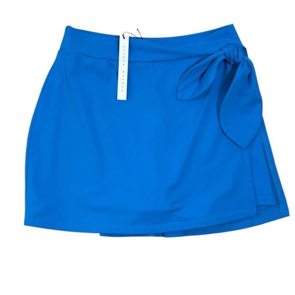 Susana Monaco Gorgeous Aquamarine Blue Side Tie Mini Skort - Picture 2 of 9